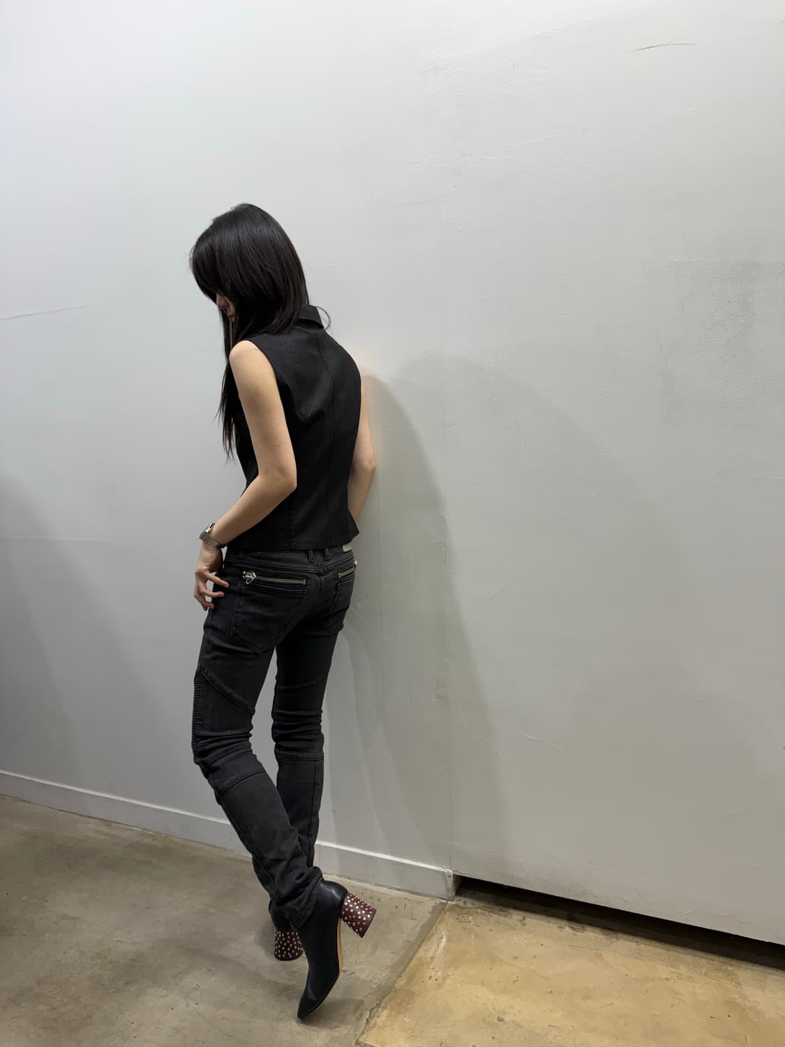 No i.D. 바이커 무드 슬림 데님진 상품이미지2