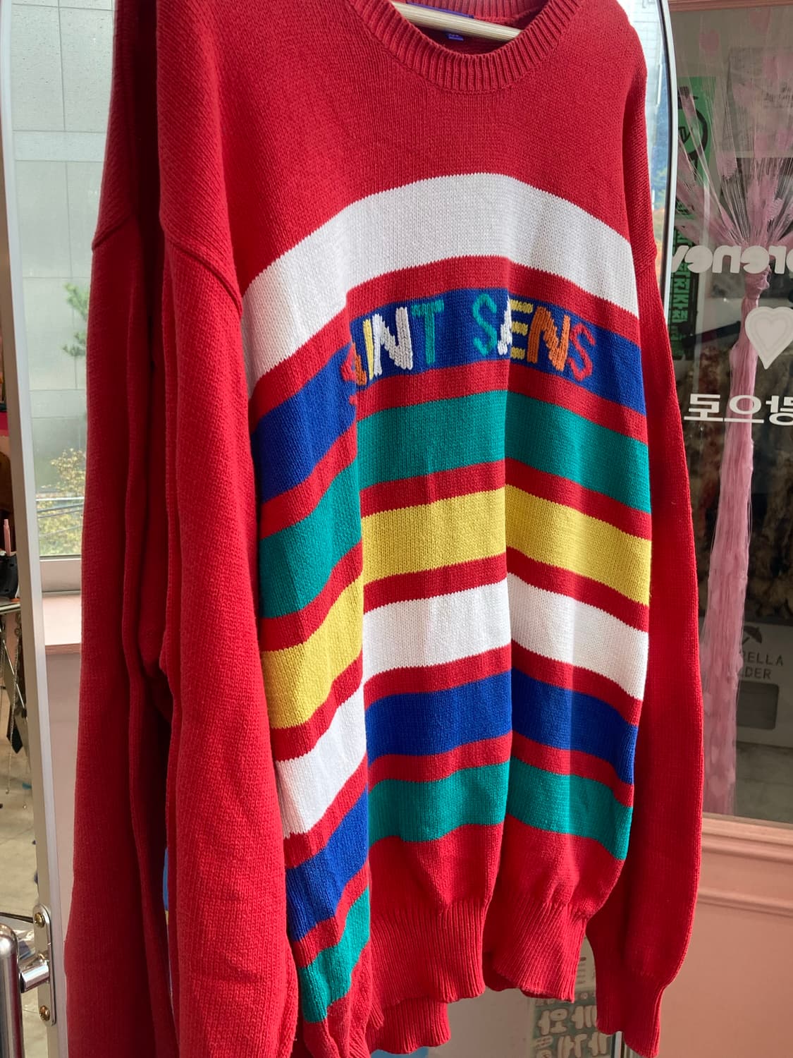 빈티지 레드 스트라이프 니트 상품이미지3