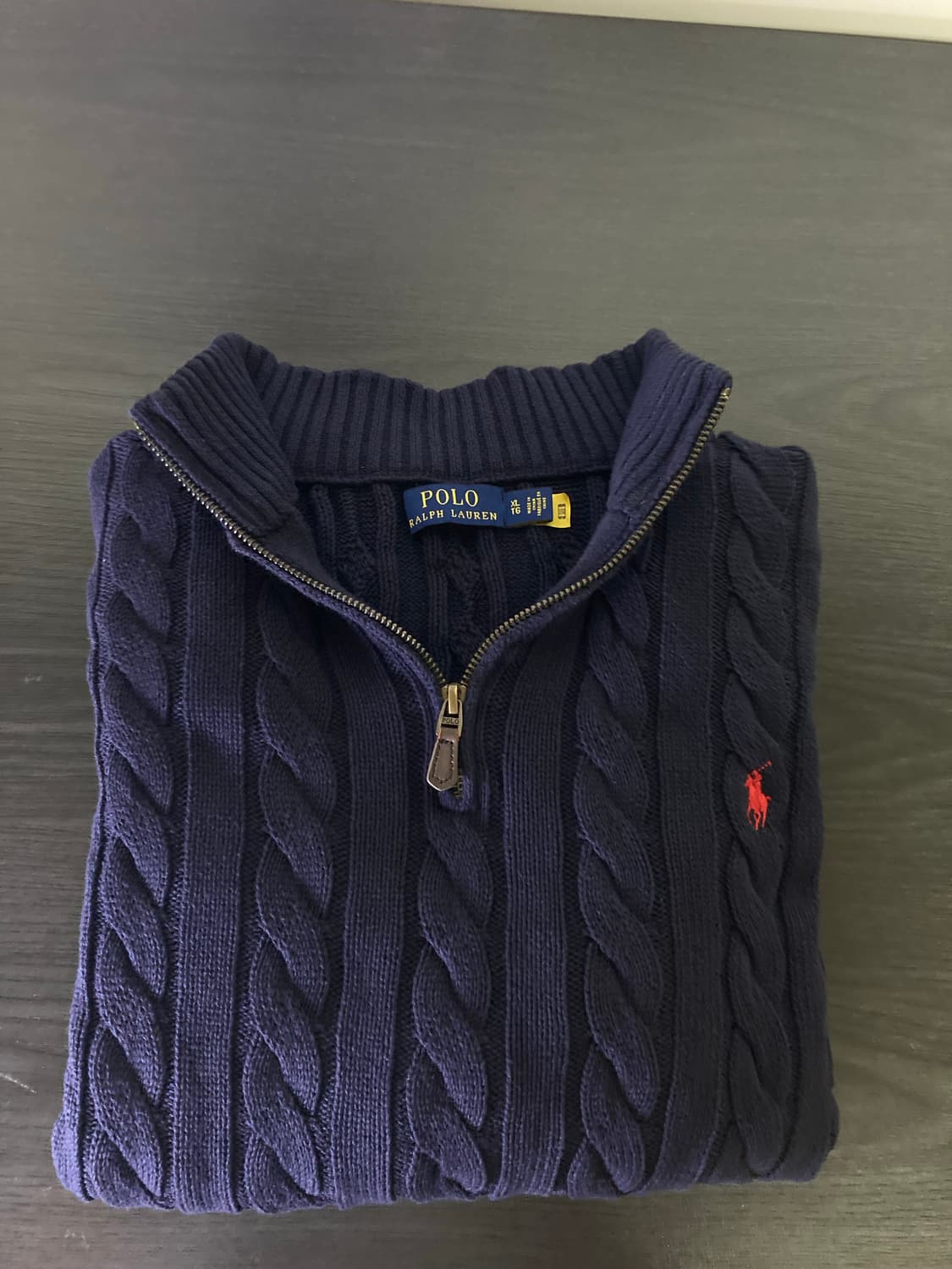 폴로랄프로렌 케이블 니트 반집업 XL 상품이미지1