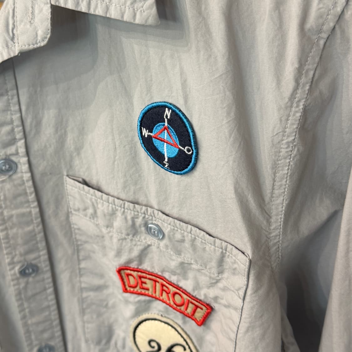 [L] A.blue garments 패치워크 셔츠 상품이미지3