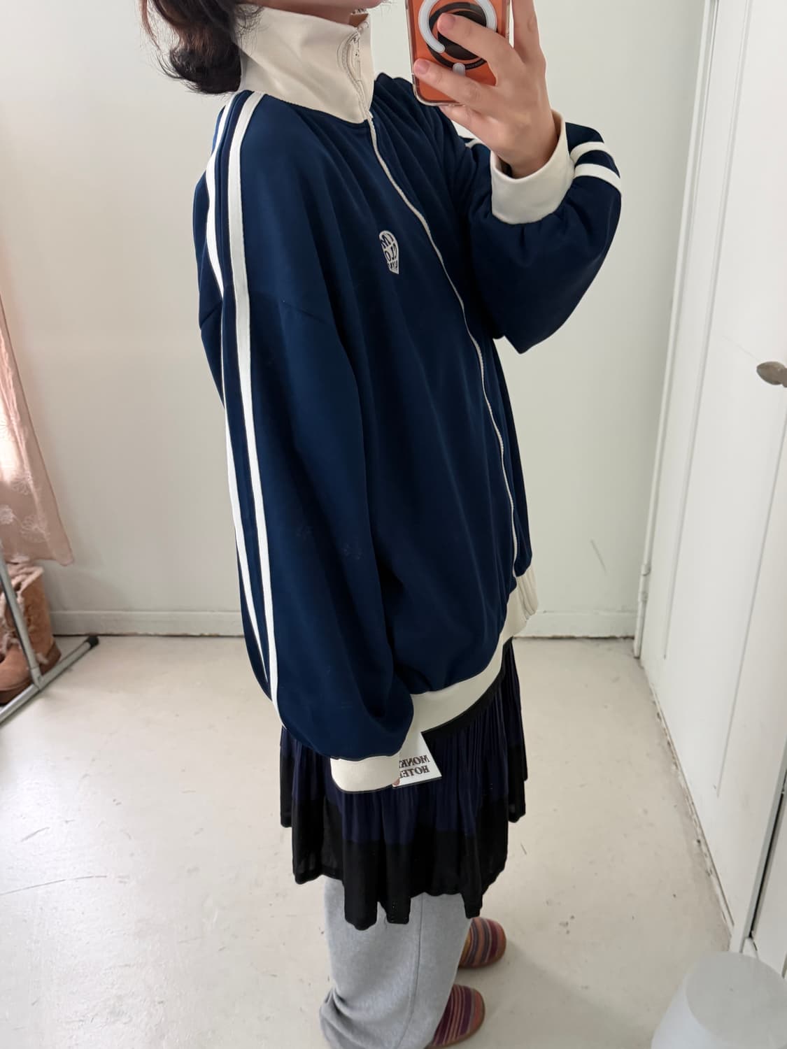 일본빈티지 네이비 하트 져지 상품이미지2