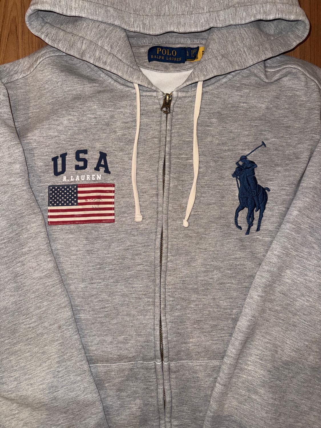폴로 랄프로렌 빅포니 성조기 후드집업 L 상품이미지2