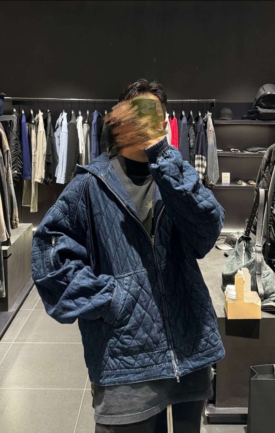 준지 24FW 퀼팅 마원 후드 데님 점퍼 상품이미지1