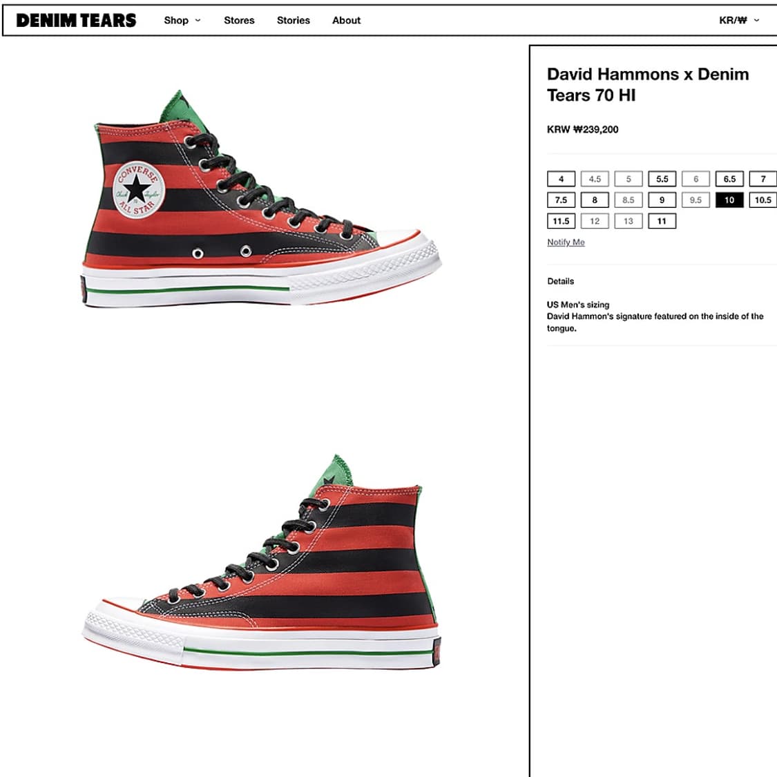 데님티어스 X 컨버스 척70 하이 상품이미지2