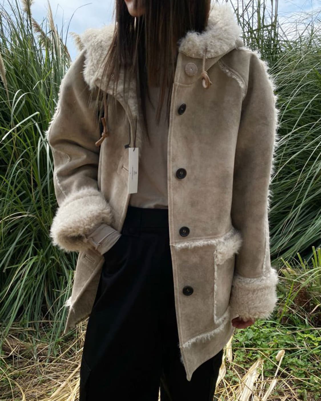 breathe 브리드 후드 무스탕 상품이미지1