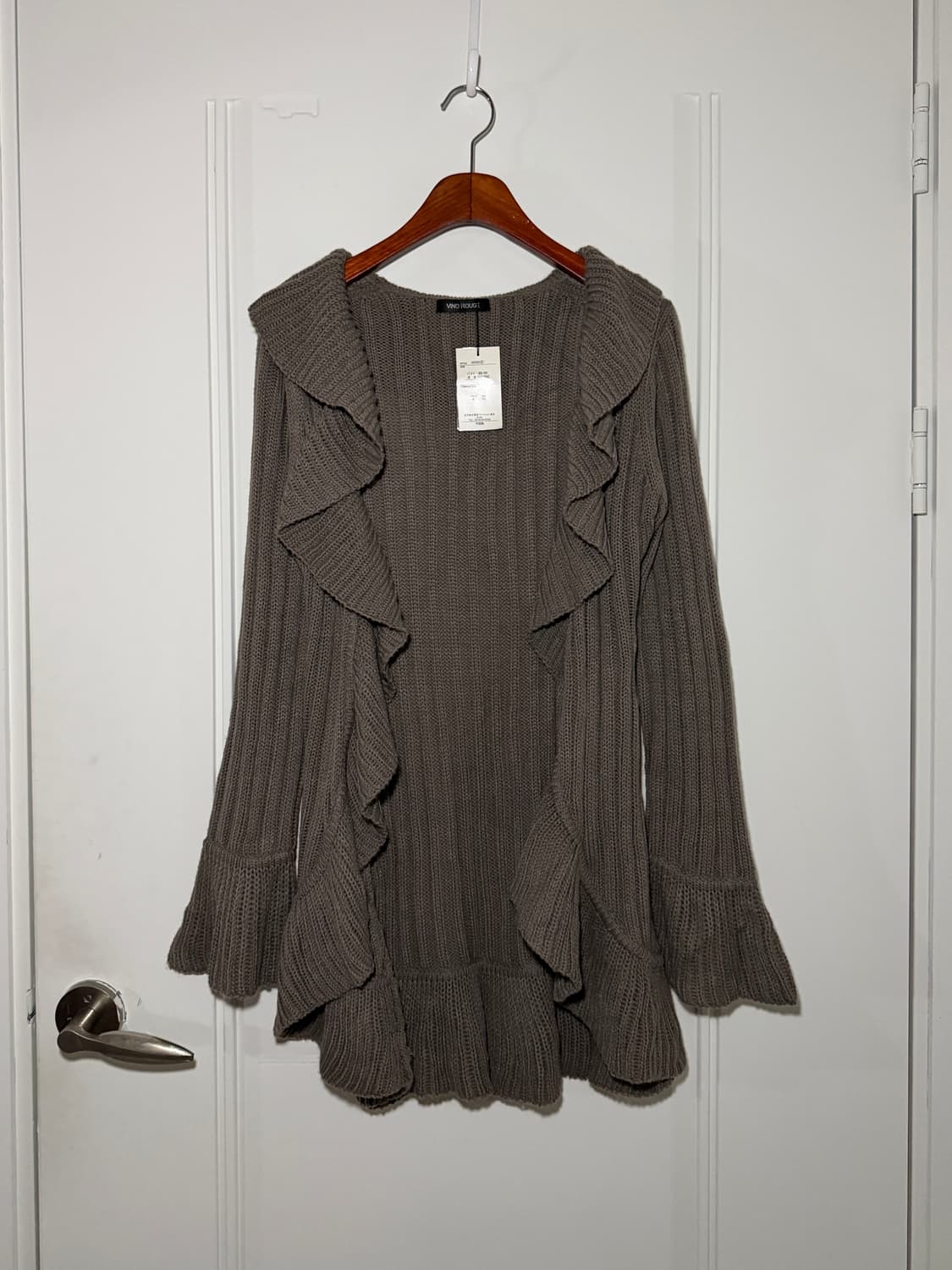 일본빈티지 러플 웨이브 니트가디건 상품이미지4