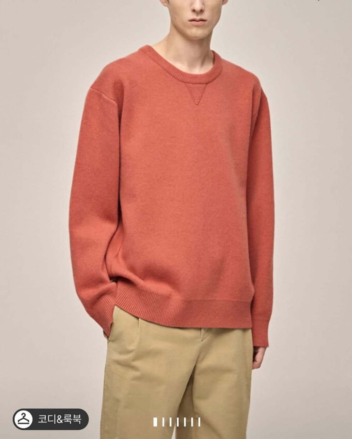 타임옴므 캐시미어 블랜드 니트 테라코타 100 상품이미지1