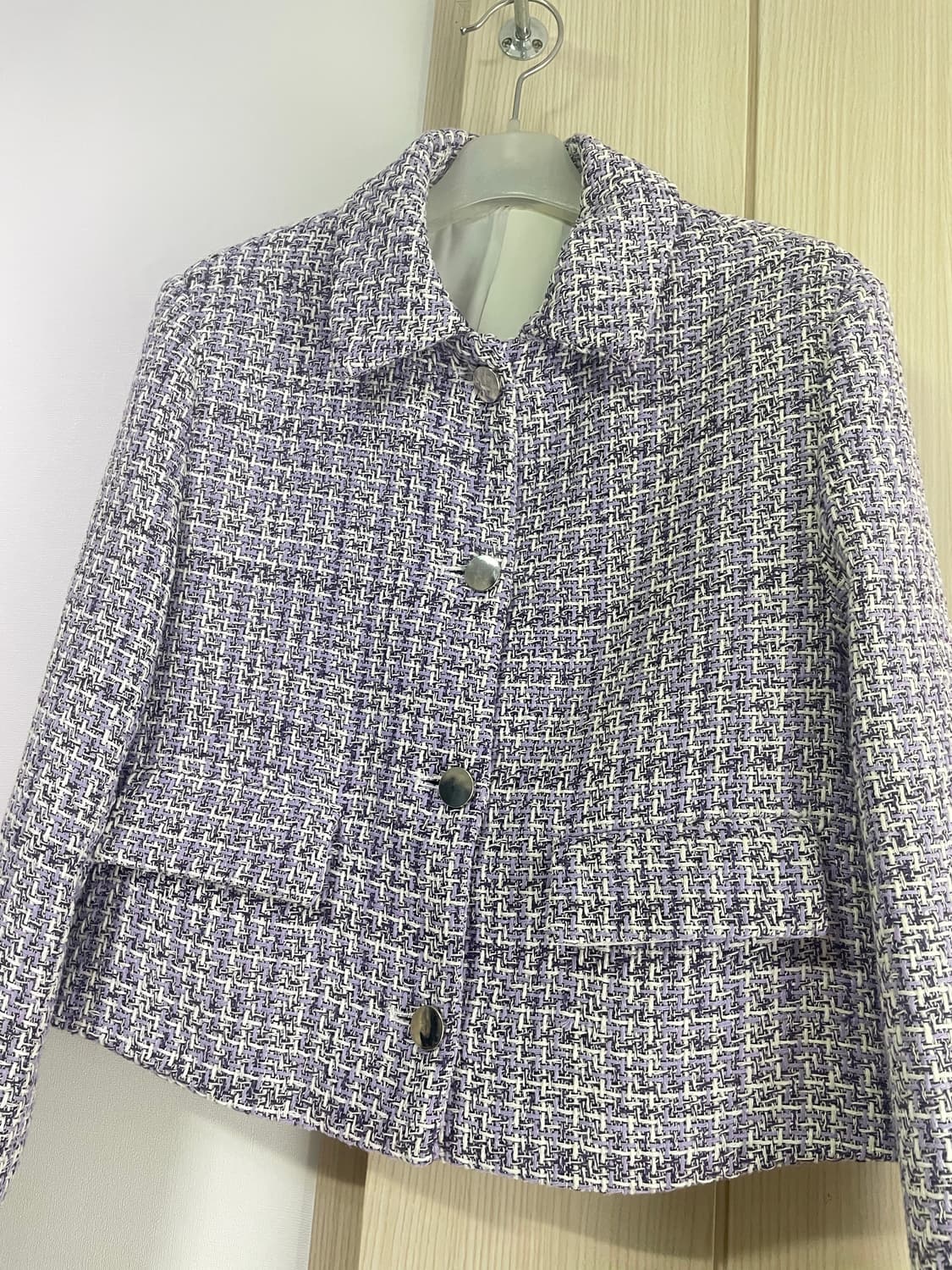 숏 트위드 자켓 퍼플 55 상품이미지2