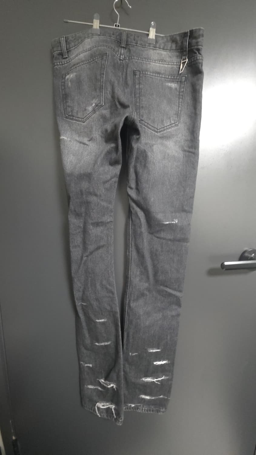 블랙 워싱 데미지 곱창 데님 팬츠 상품이미지2