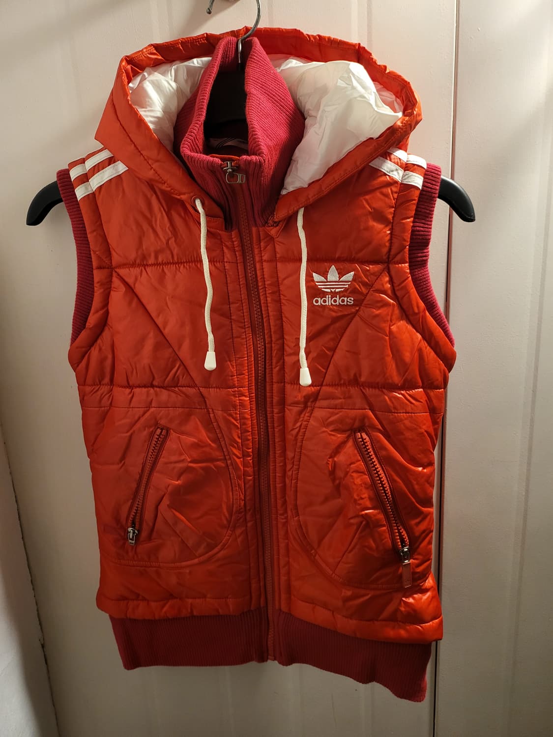 [85]아디다스 삼선 후드 경량 패딩 조끼 상품이미지2