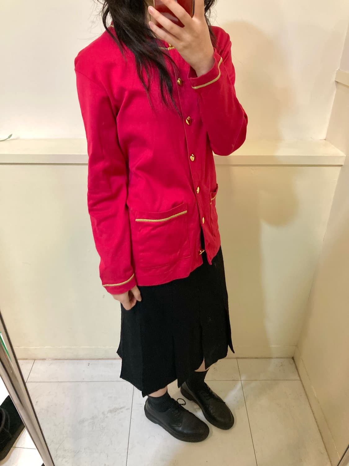 엘르 ELLE 핑크 하트버튼 가디건 상품이미지9