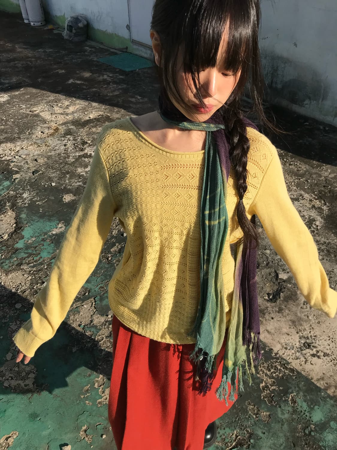 포레스트 그린 에스닉 스카프 상품이미지4