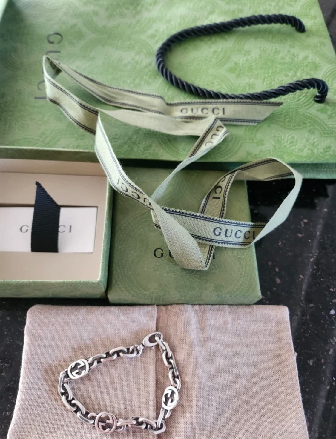 구찌 인터로킹 G 체인 팔찌 16 실버 상품이미지1