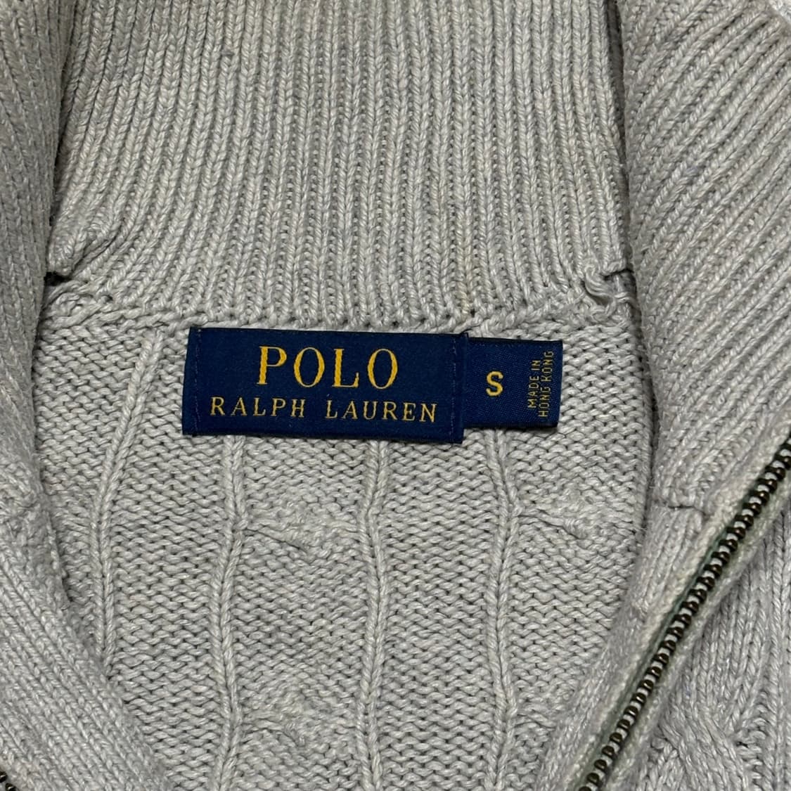 Polo Ralph Lauren 반집업 오트밀 케이블 니트 상품이미지3