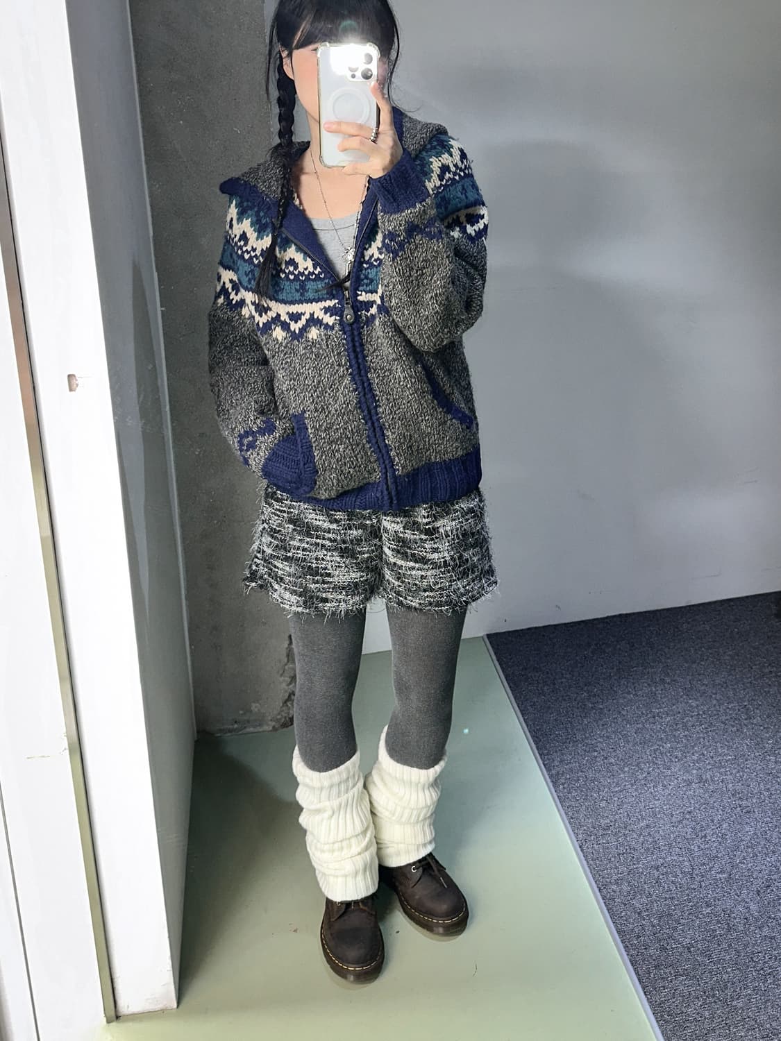 winter ethnic knit zip hoody 상품이미지2