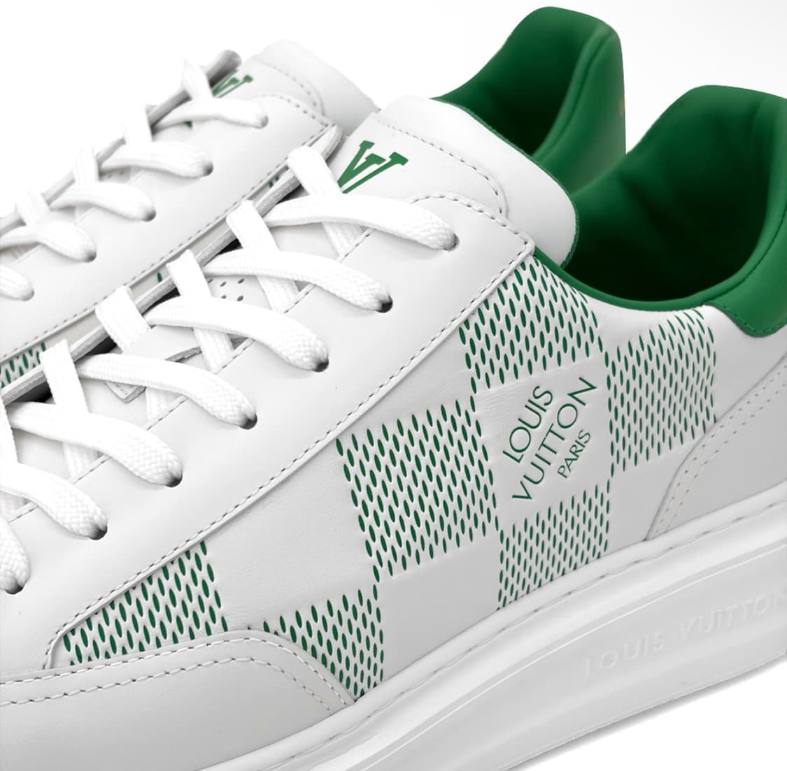 [9] 루이비통 남성 비버리 힐스 다미에 트레이너 스니커즈 화이트 그린 상품이미지7