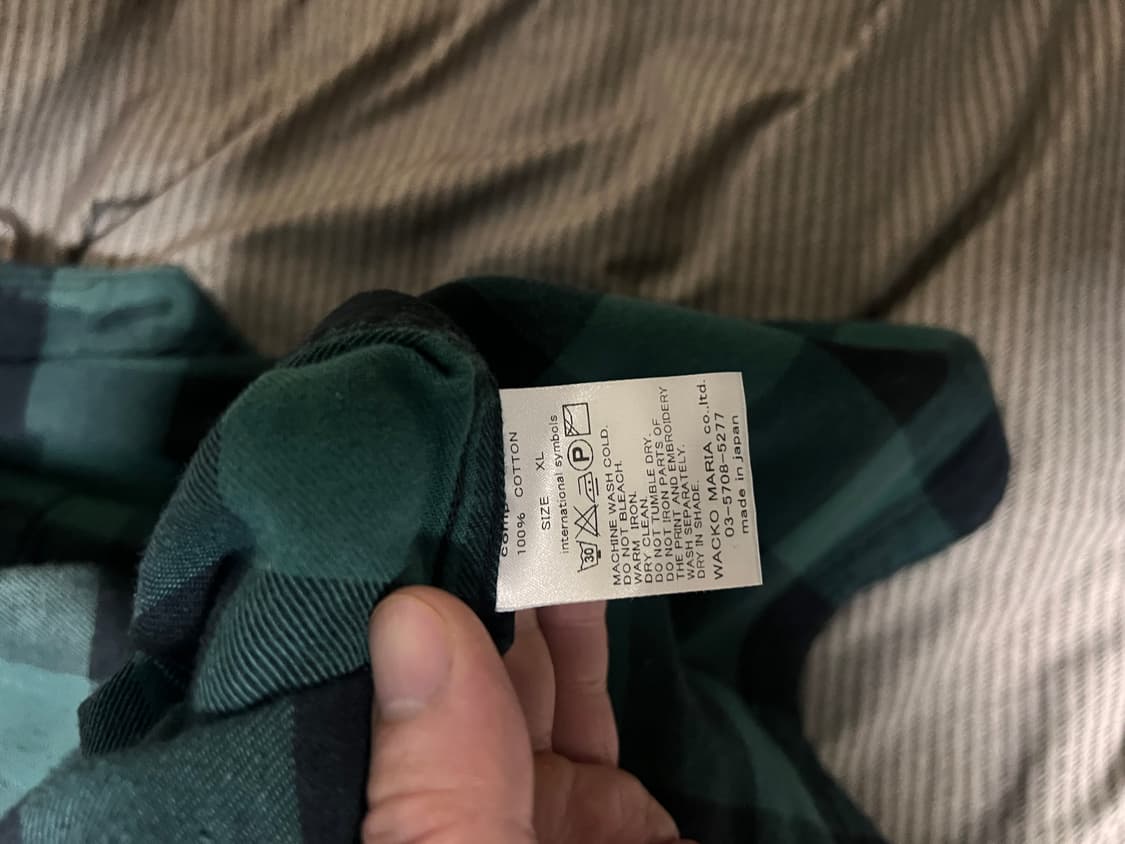 [XL] 와코마리아 체크 셔츠 그린 상품이미지7