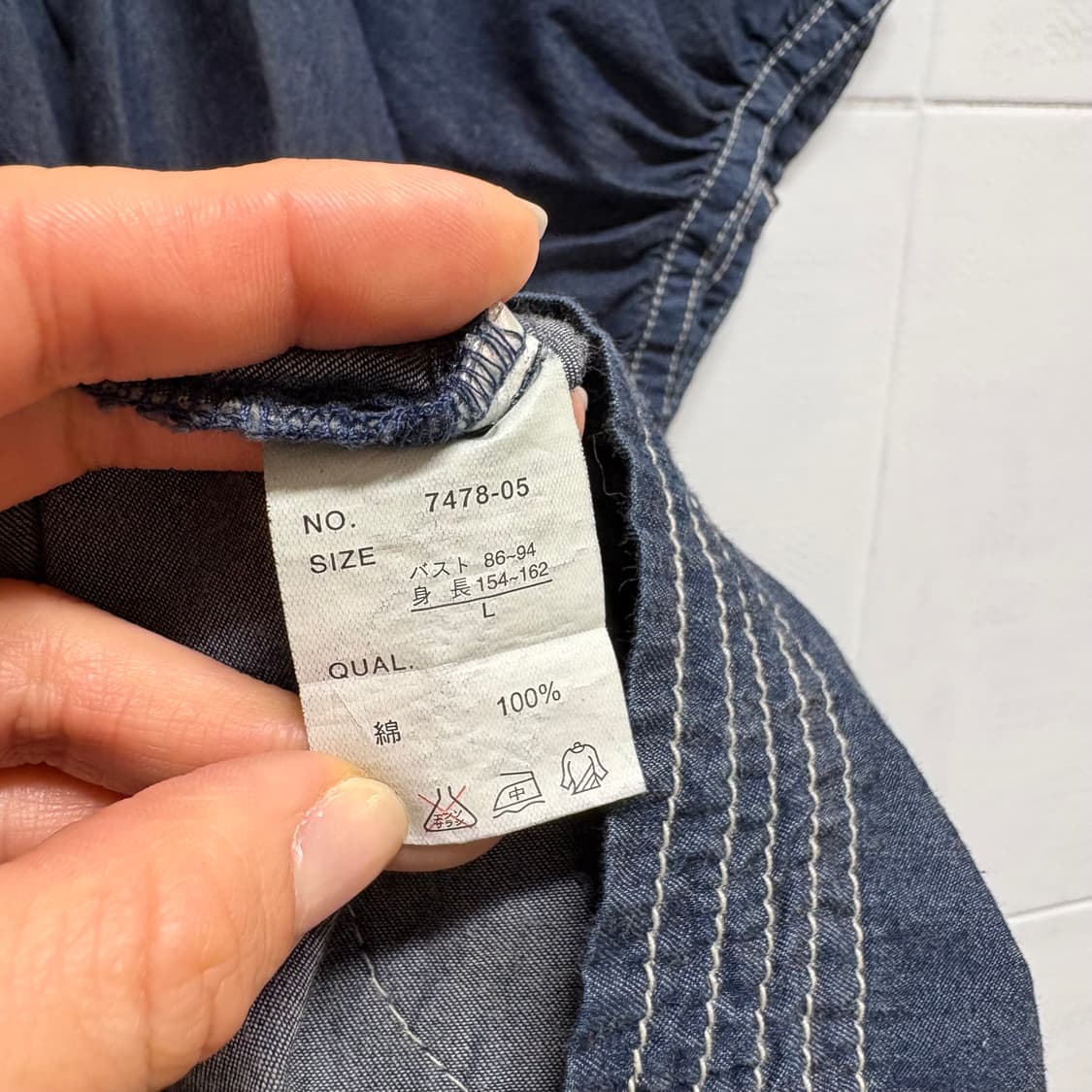 ELBONNY 데님 모리걸 페이리 포켓 반팔 원피스 JPN 상품이미지6