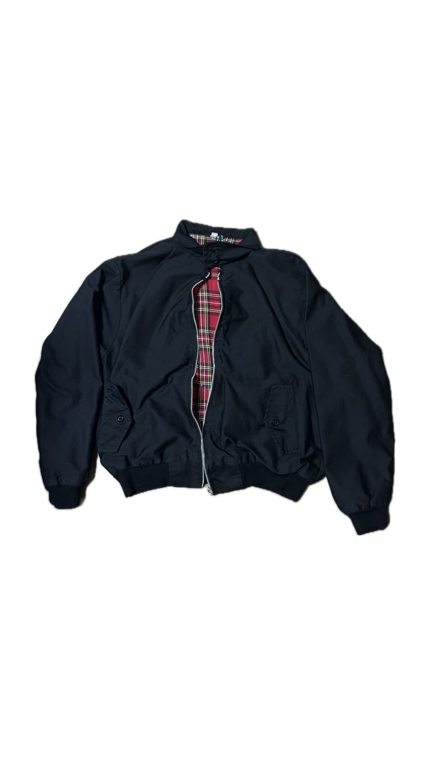 빈티지 블랙 봄버자켓 체크 상품이미지1