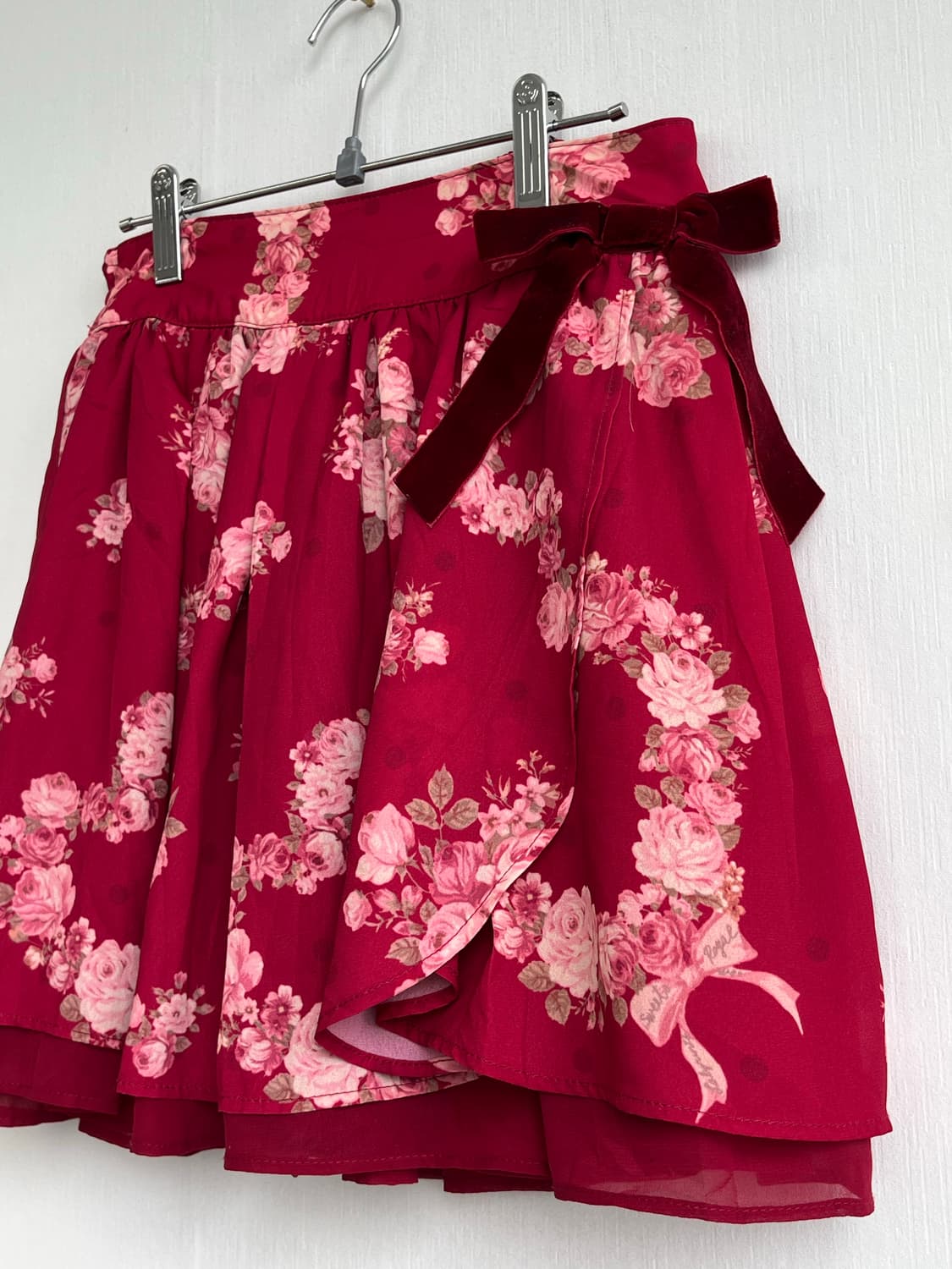 Vintage Red Ribbon Floral Skirt 상품이미지2