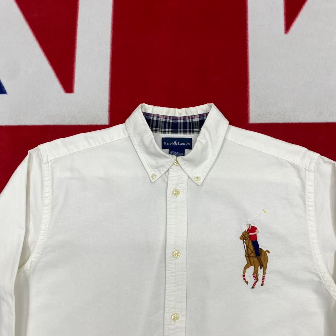 폴로 화이트 빅포니셔츠 실측M  상품이미지3