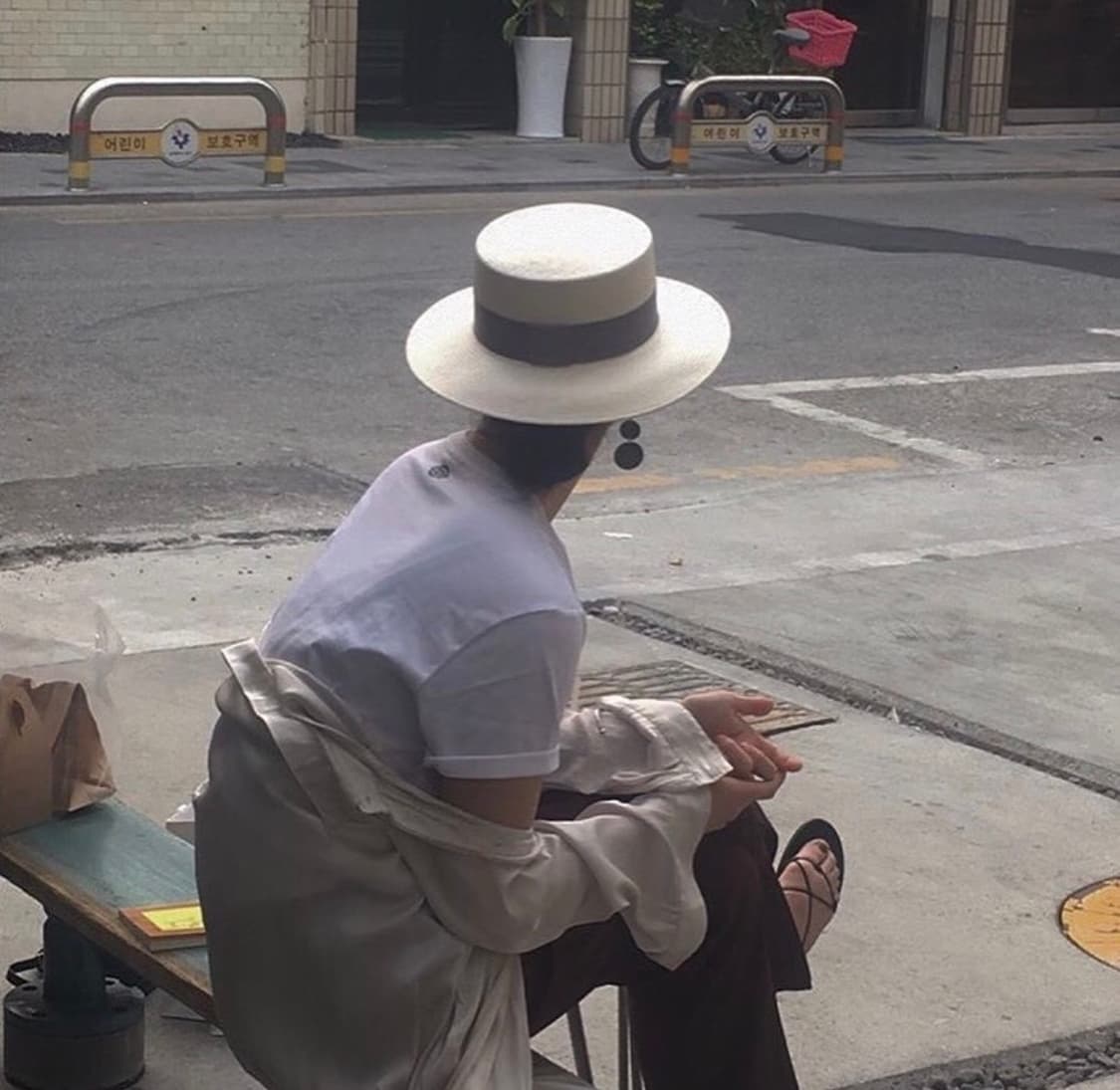 Os) 라오브 스튜디오 양갱님 착용 페도라 파나마햇 풀구성품 상품이미지4