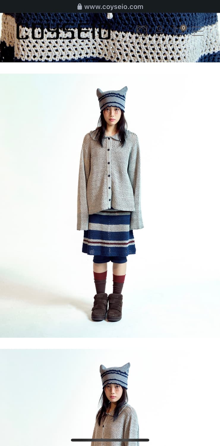 Coyseio STRIPE LAYERED KNIT SKIRT GREY 상품이미지5