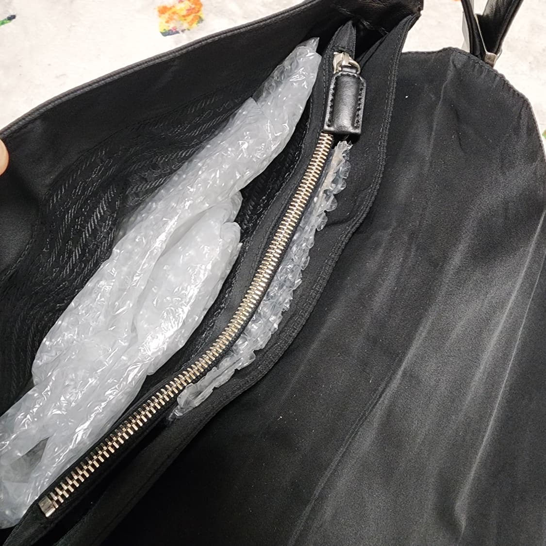 상태양호 프라다 나일론 × 나파가죽 콤비 스퀘어 숄더백 상품이미지10