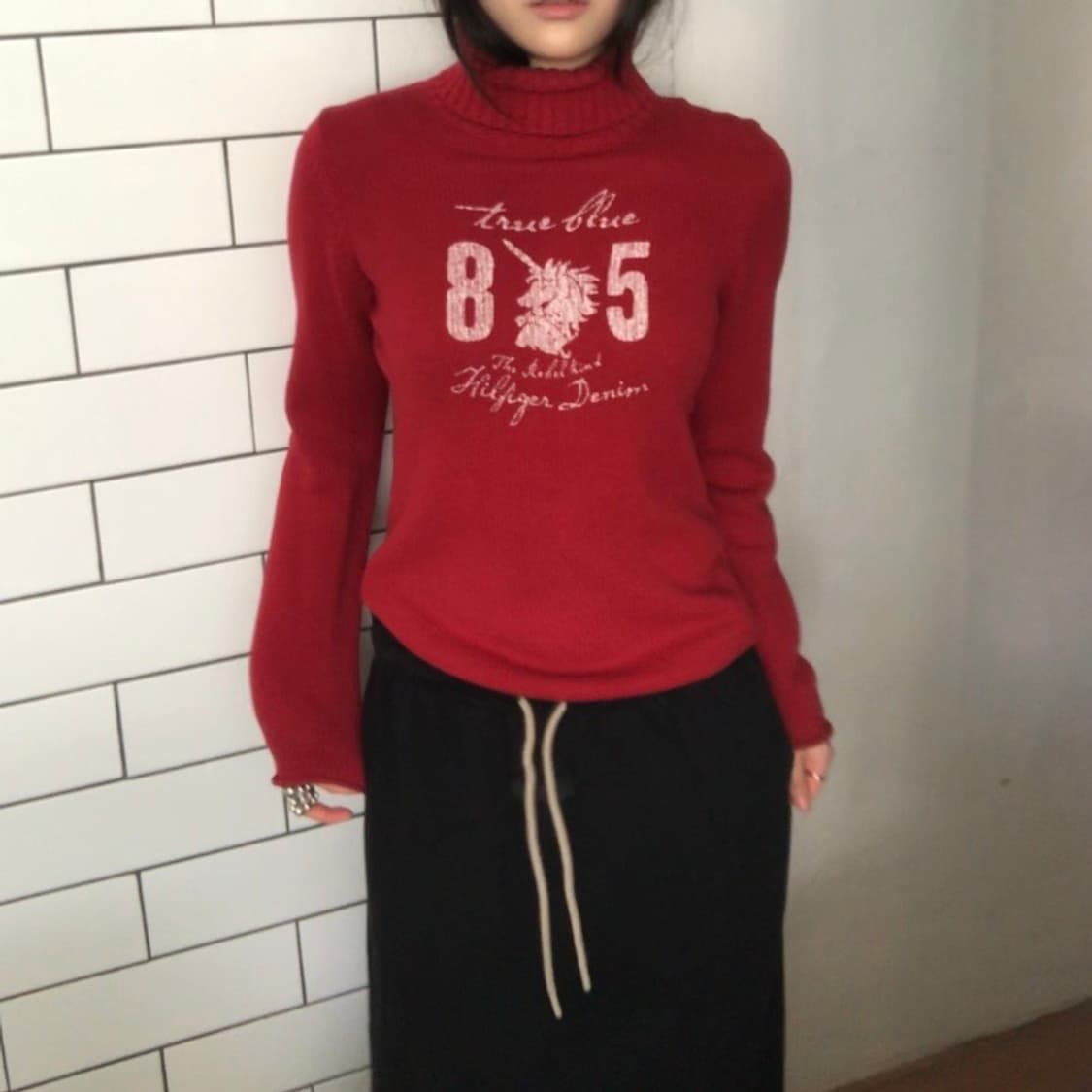 타미 힐피거 레드 터틀넥 니트 / S 사이즈 상품이미지8