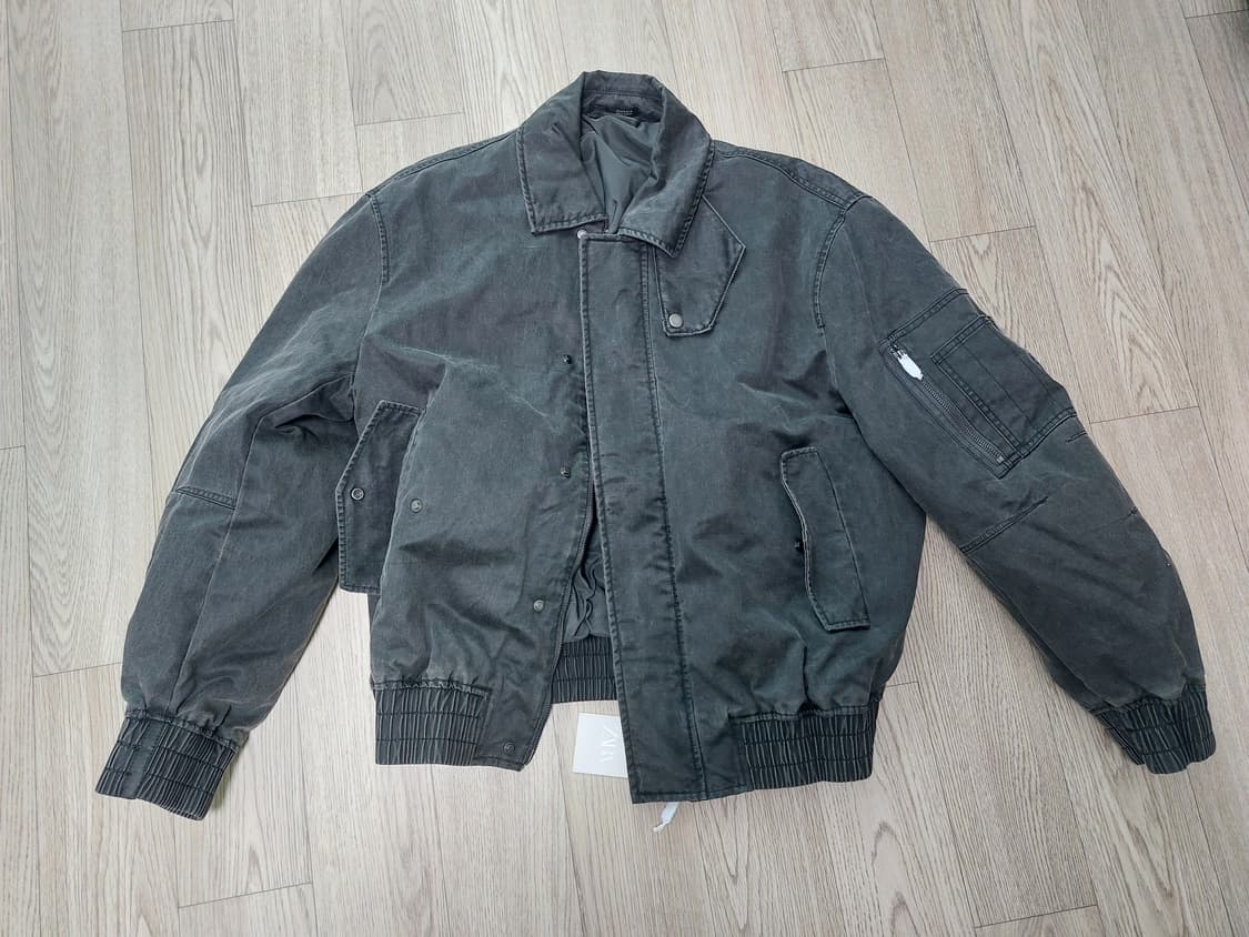 자라 왁스드 이펙트 워시드 자켓 그레이 상품이미지2