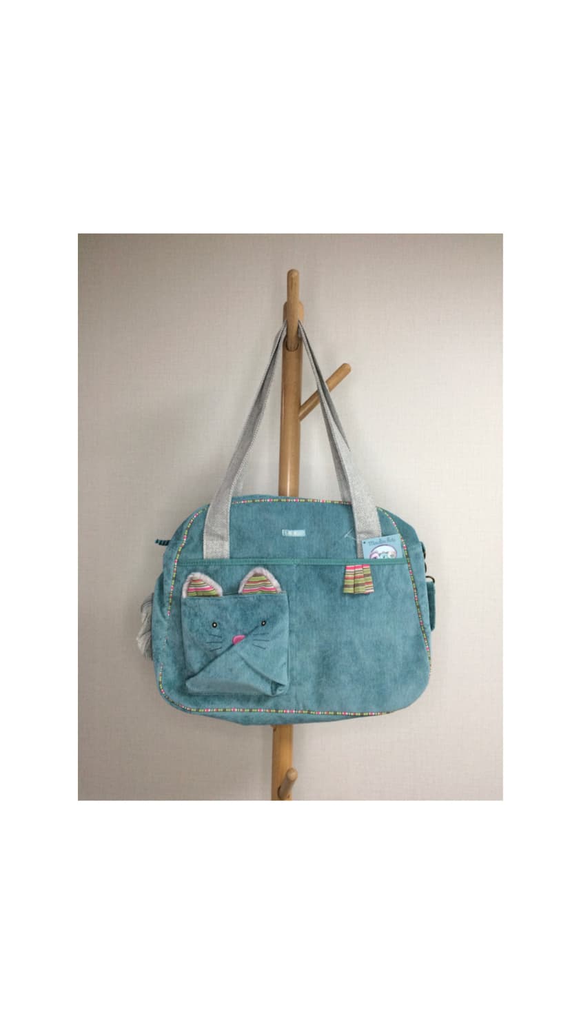 빈티지 민트 고양이 캣 숄더백 상품이미지1