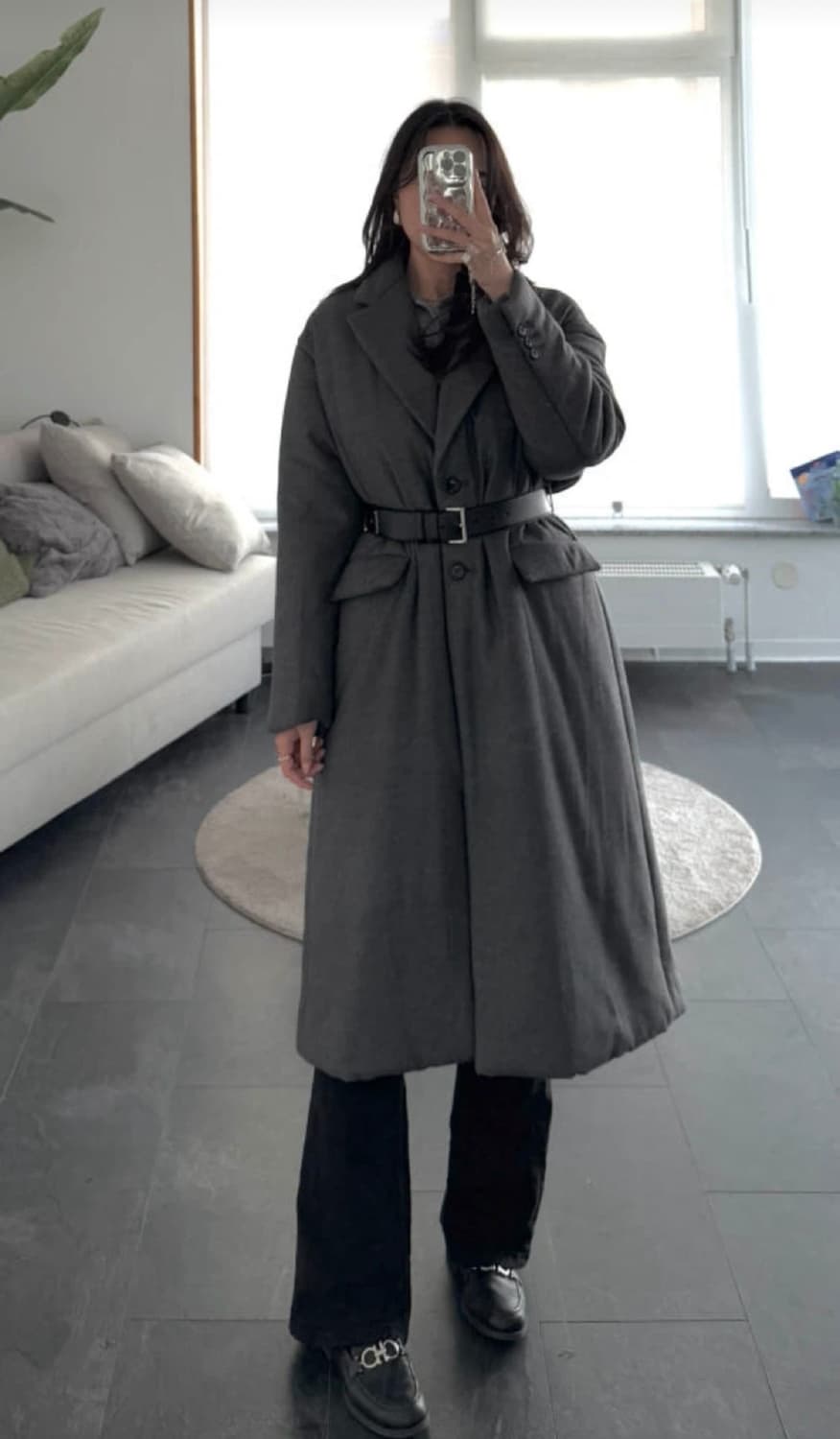 프라다 벨티드 캐시미어 패딩 코트 상품이미지1