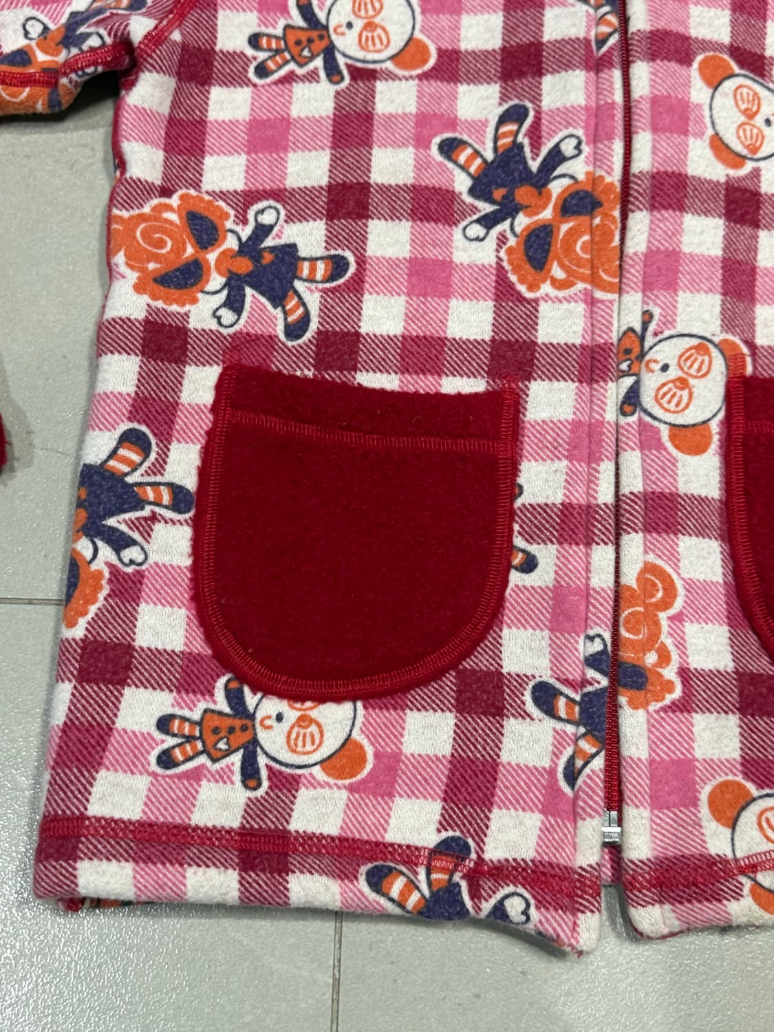 히스테릭 글래머 아카이브 체크 패턴 보아털 숏 코트 자켓 상품이미지2