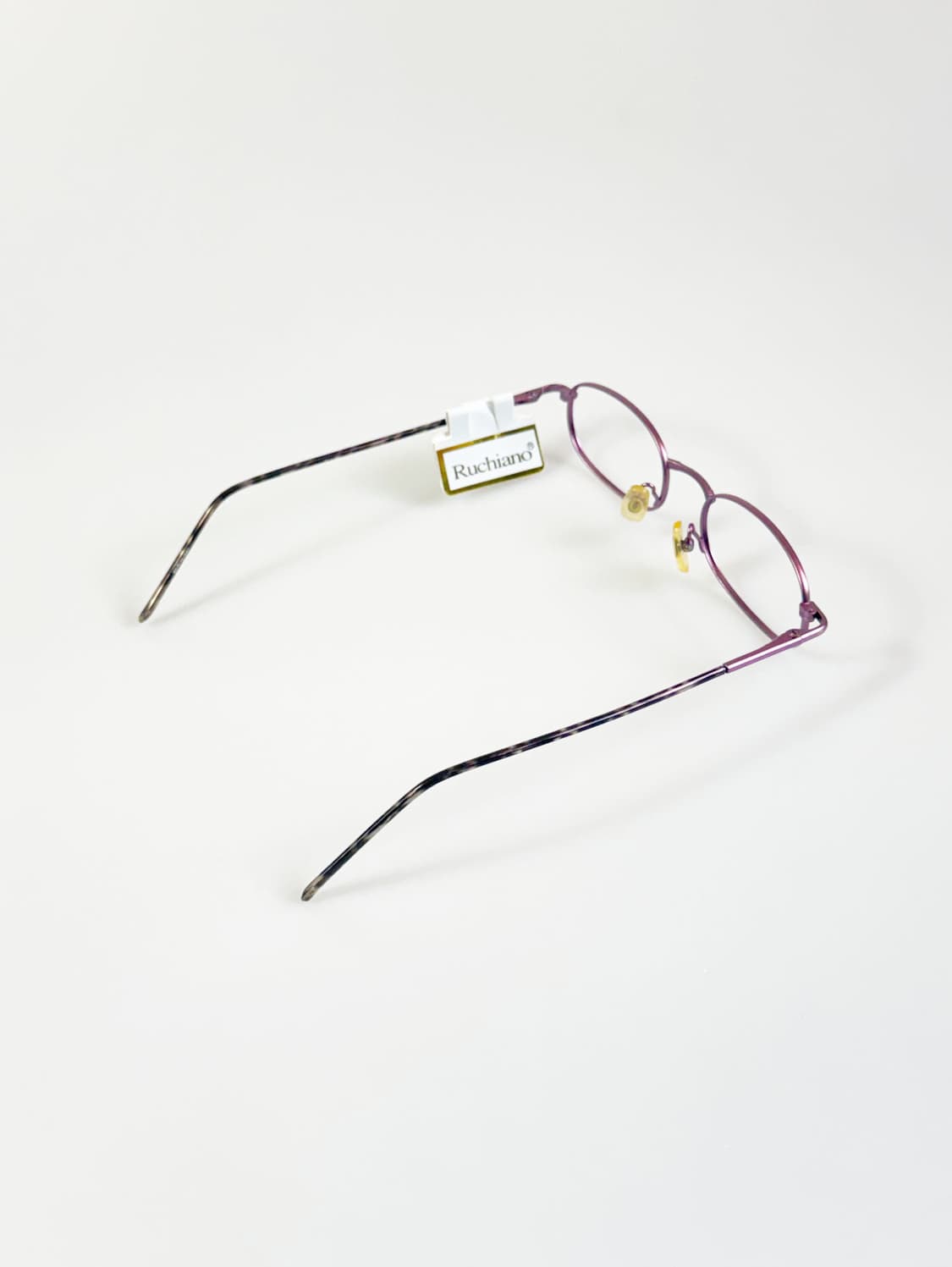 RUCHIANO 라이트 핑크 슬림 스퀘어 메탈 빈티지 안경 상품이미지4