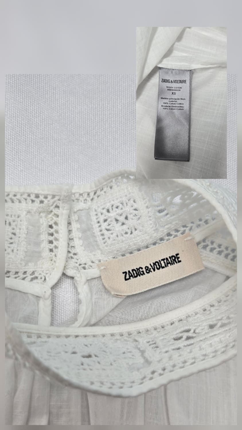 0184.자딕앤볼테르 테디 탑 블라우스 화이트XS 상품이미지4