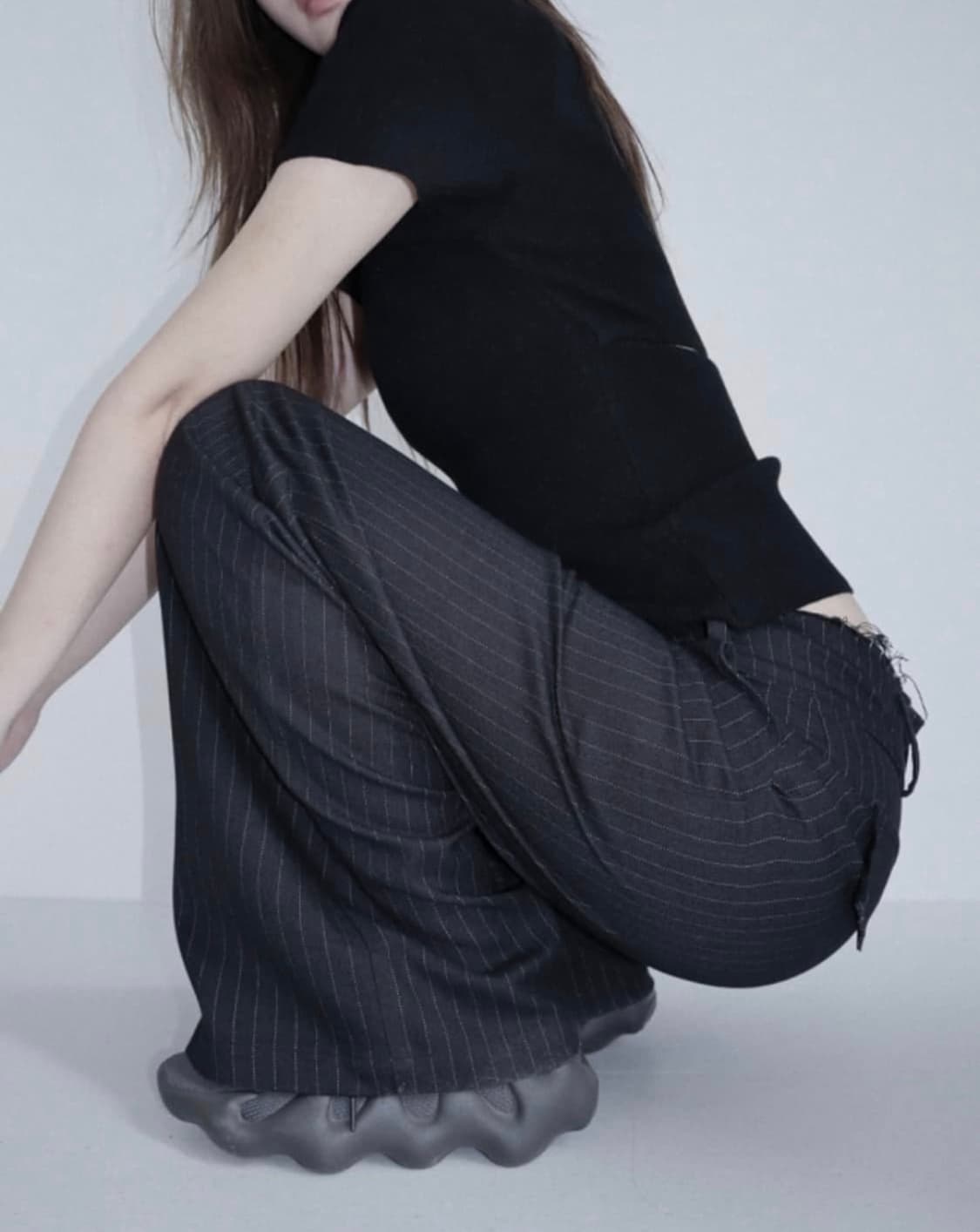 클라따 핀터 로우 슬랙스 블랙 M 상품이미지2