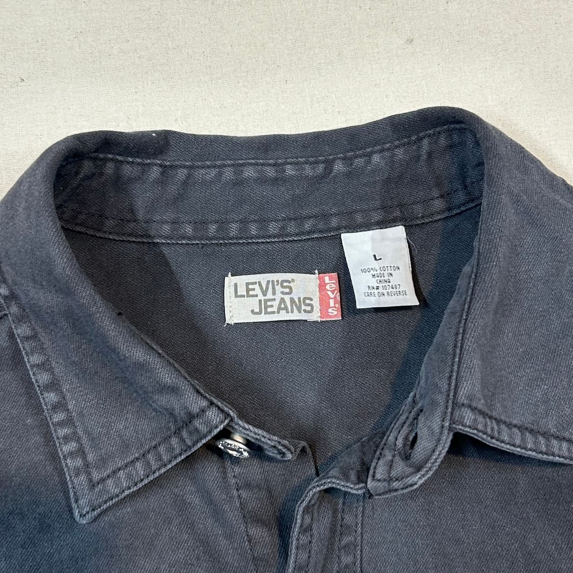 L) 리바이스 흑청 투포켓 워크 데님 셔츠 자켓 T버튼 타입 상품이미지7