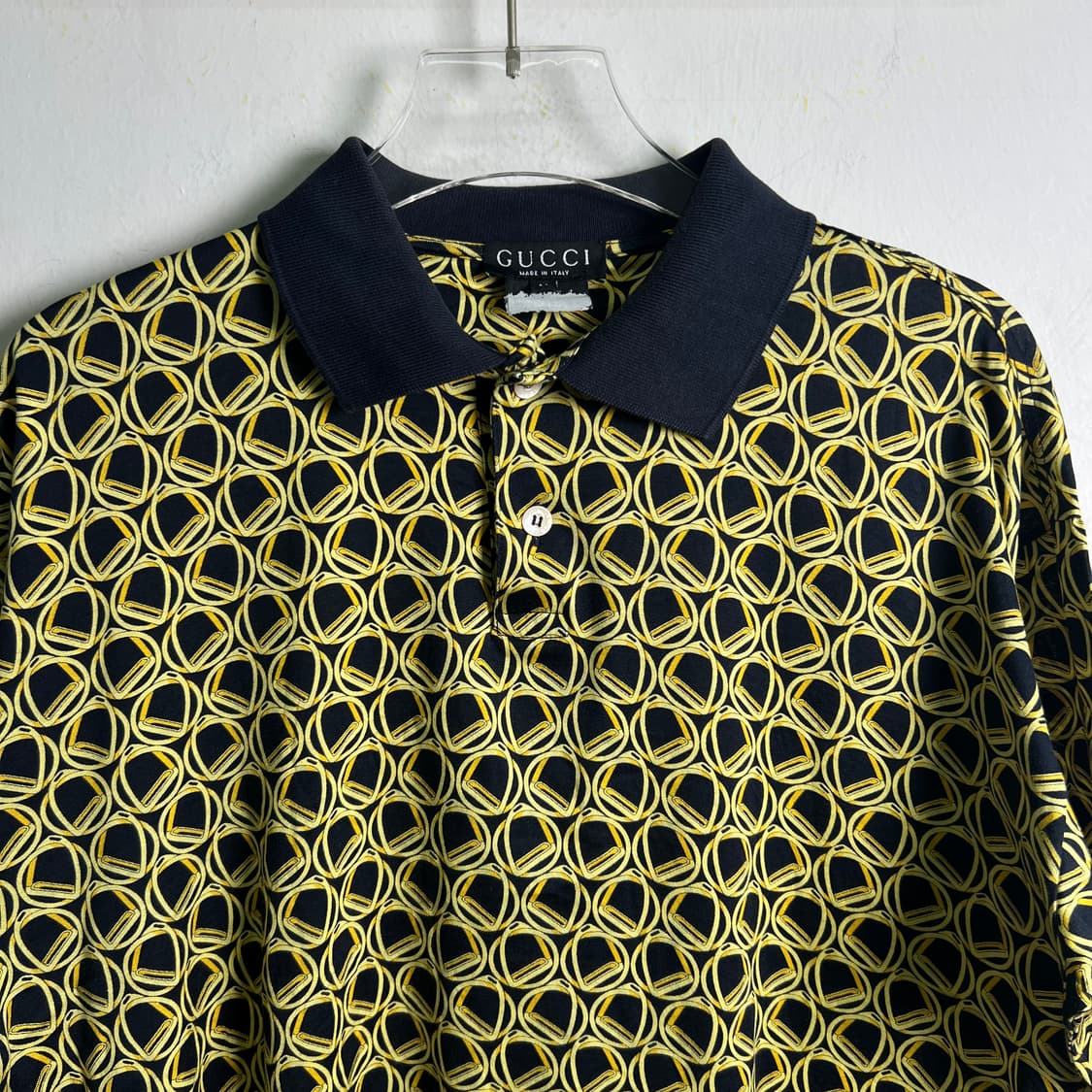 구찌 빈티지 GG 패턴 반팔 폴로 셔츠 M 상품이미지4