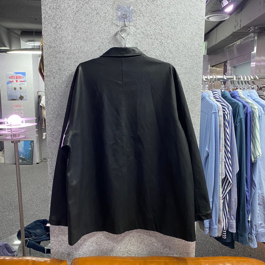 파르티멘토 워시드 레더 카 코트 블랙 자켓 B4522 상품이미지5