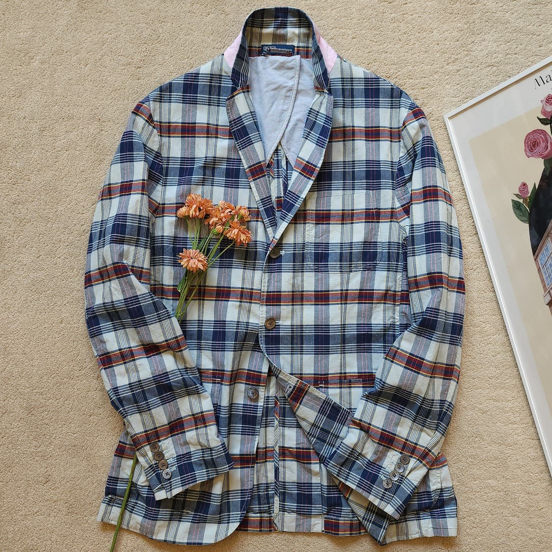 폴로 랄프로렌 블레이져 자켓 체크패턴 스포츠 자켓 46R 상품이미지3