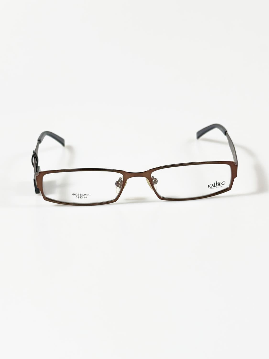 90s KALEIDO 슬림 스퀘어 브라운 메탈 빈티지 안경 상품이미지1