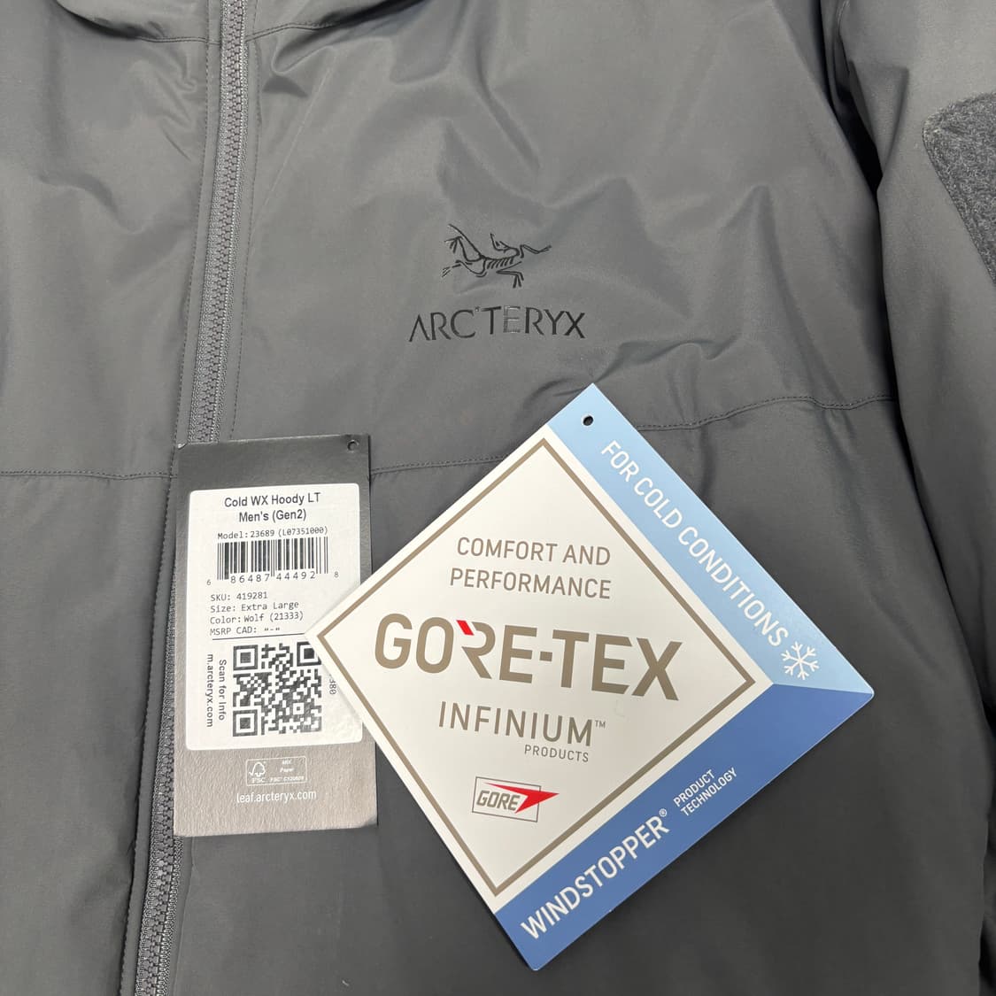 아크테릭스 리프 콜드 wx 후디 lt 젠2 울프색상 xl 사이즈 상품이미지3