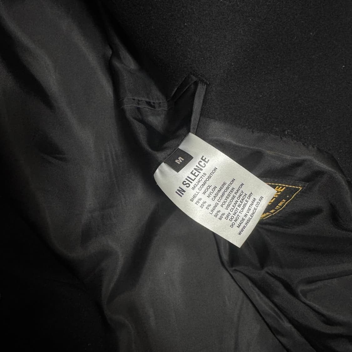 인사일런스 오버핏 울 캐시미어 코트 M사이즈  상품이미지5