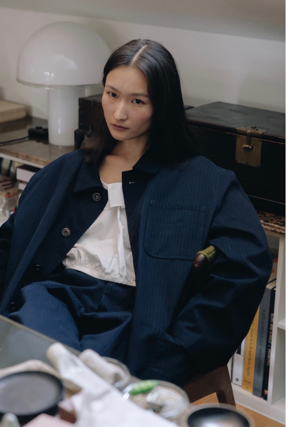 새상품) 파르벵 farven 헤링본 워크 네이비 자켓+팬츠 M 세트 상품이미지10