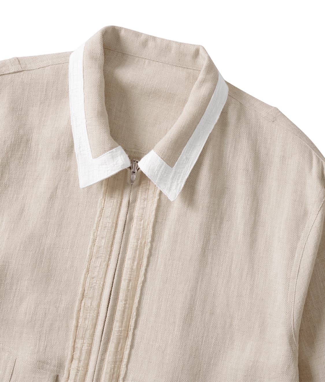엑슬림 아이보리 색상의 린넨 집업 자켓 상품이미지2