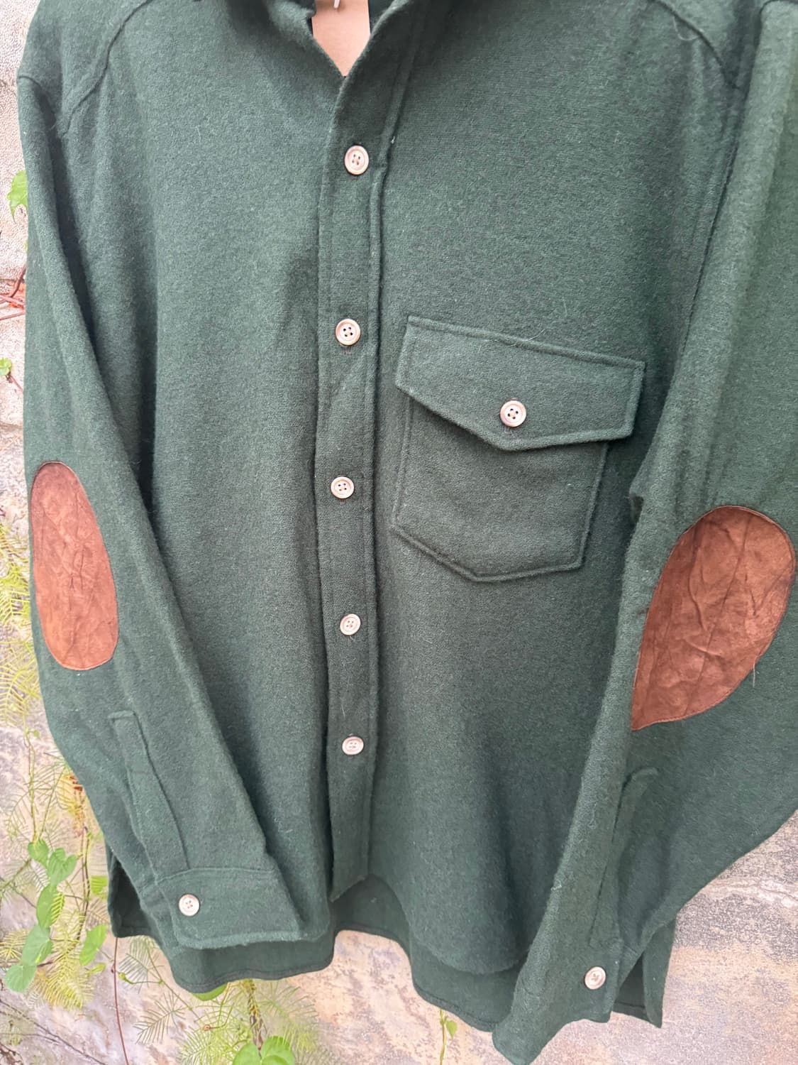 80s woolrich 가죽 카라 플란넬 셔츠 자켓 울리치 셔츠 상품이미지3