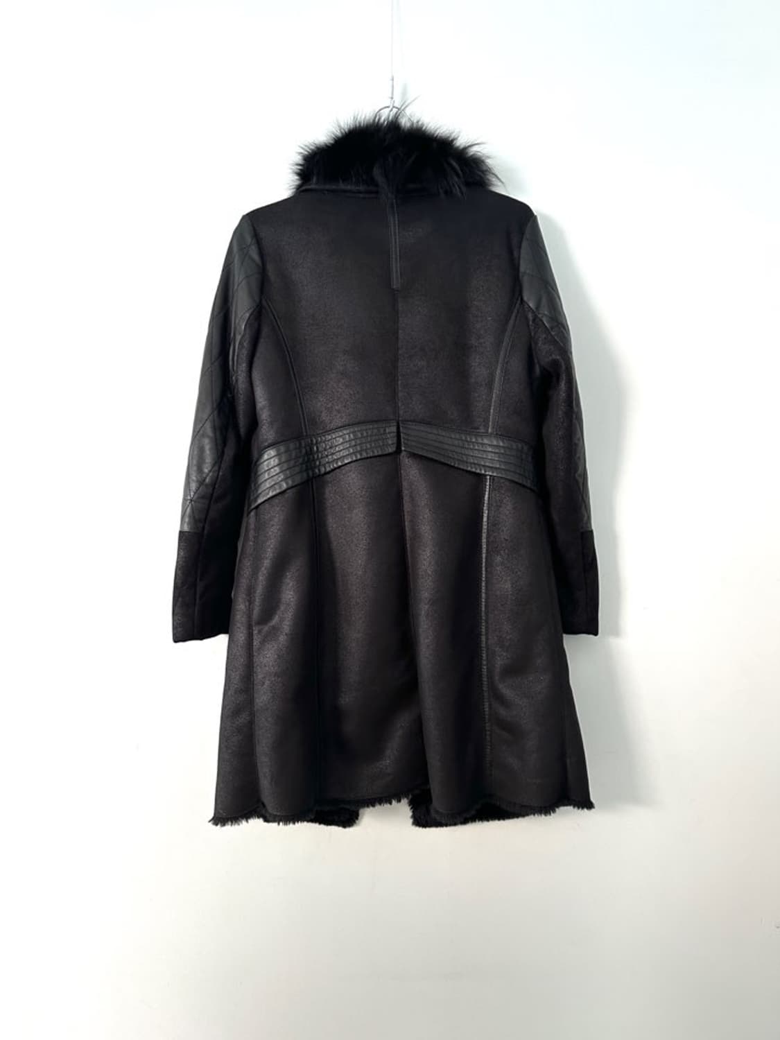 Fur mix lined chic jacket / black 상품이미지5
