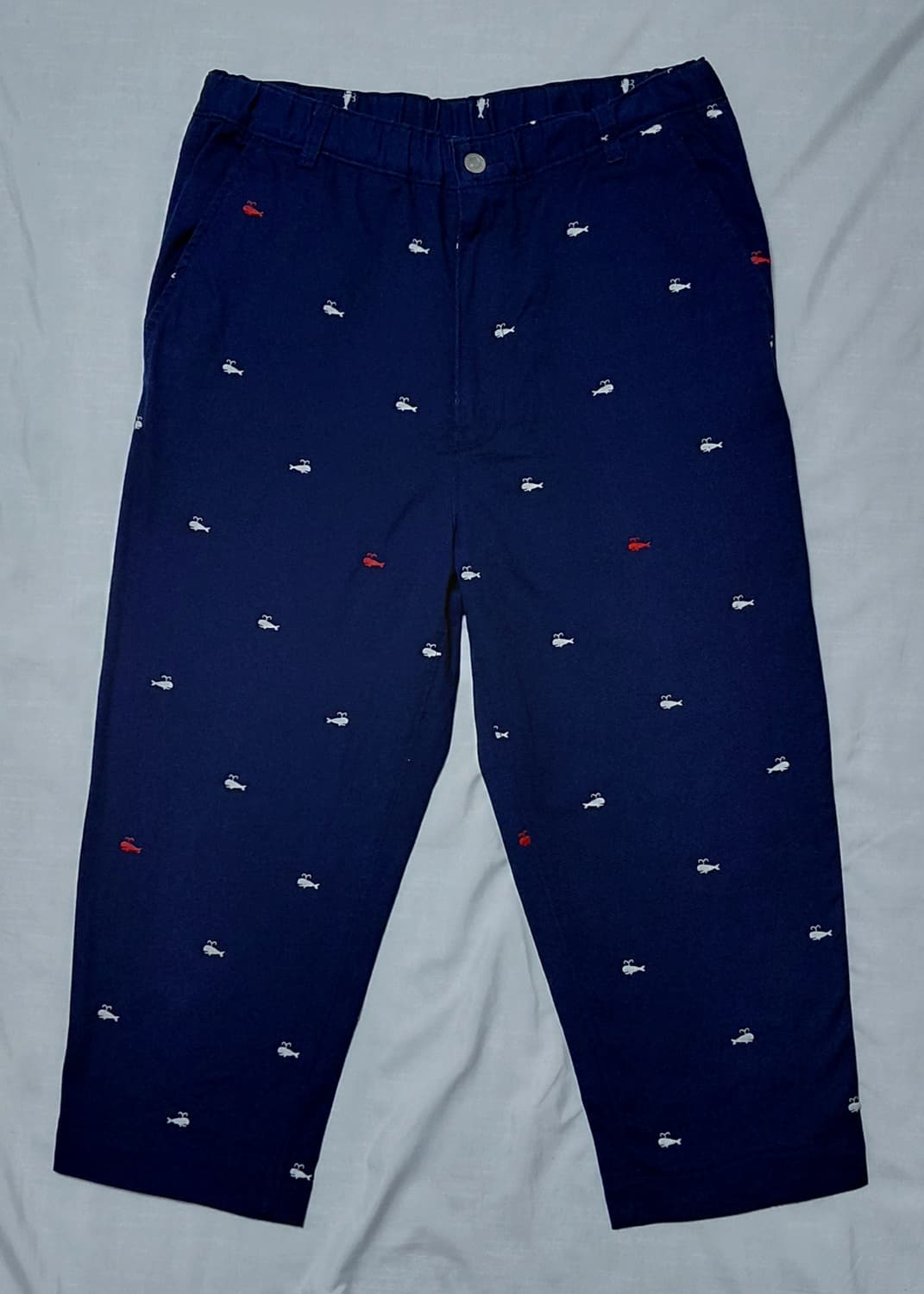 [28~30]FRAPBOIS 고래 자수 크롭 밴딩 팬츠 (8~9부 기장) 상품이미지1