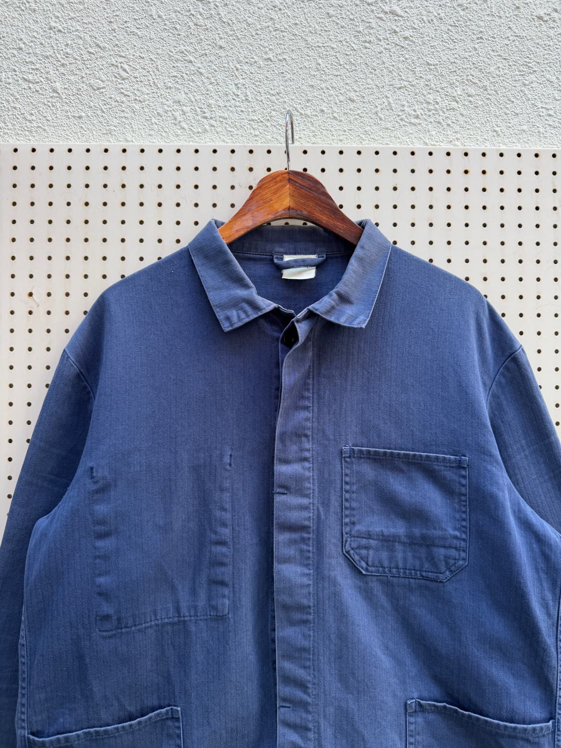1980s FADED WASHED HBT 헤링본트윌 프렌치워크자켓 상품이미지3