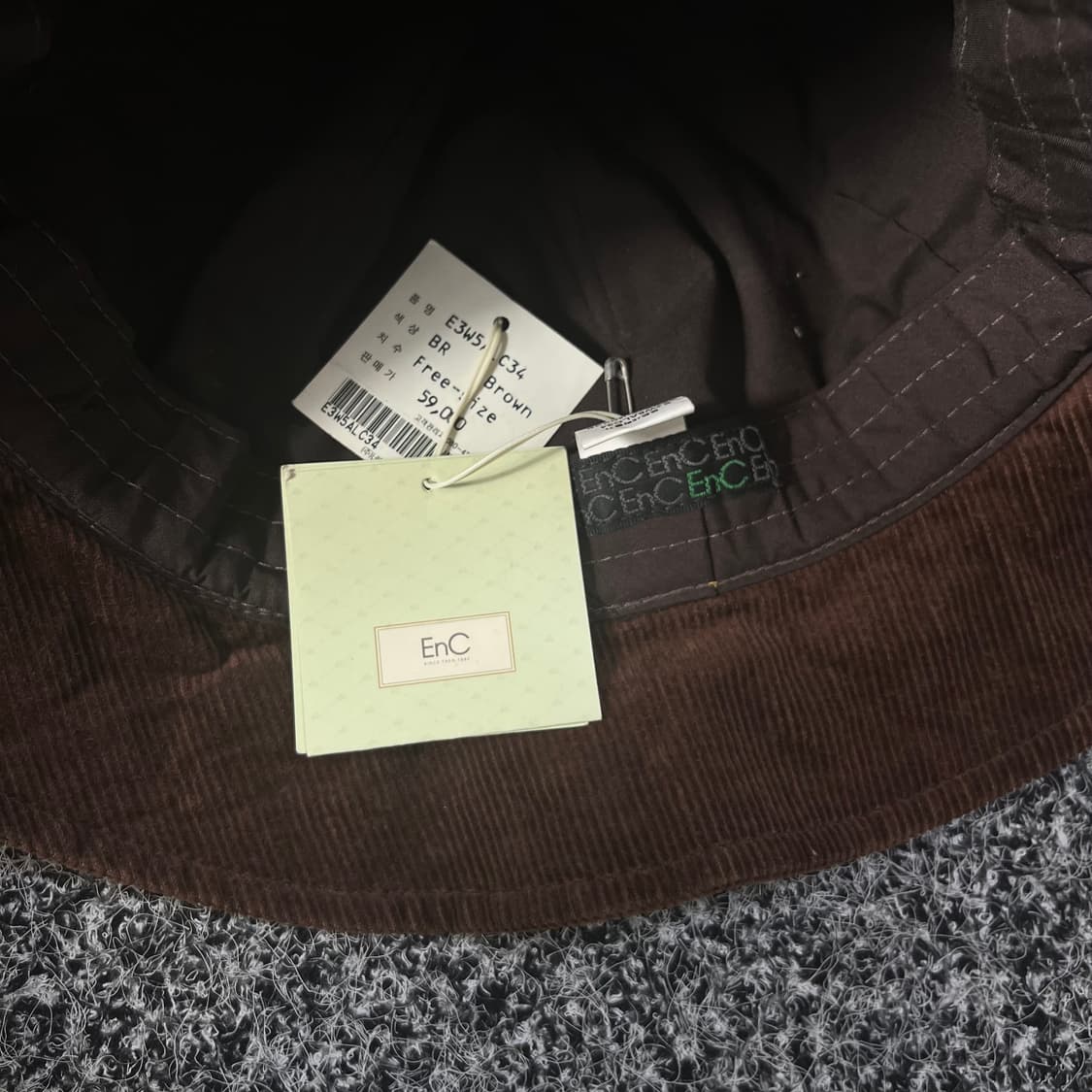 Enc 코듀로이 벙거지 모자 상품이미지2